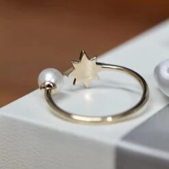 Bague Étoile Du Nord En Or 10K, Perle Et Moissanites -Mathieu Blan Chard Soldes mathieu blanchard bague etoile du nord en or 10k perle et moissanites 38990699102456