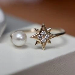 Bague Étoile Du Nord En Or 10K, Perle Et Moissanites -Mathieu Blan Chard Soldes mathieu blanchard bague etoile du nord en or 10k perle et moissanites 38990699561208