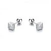 Boucles D'oreilles Carrés En Argent Sterling