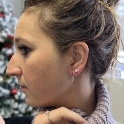Boucles D'oreilles Huggies En Argent Sterling -Mathieu Blan Chard Soldes mathieu blanchard boucles d oreilles boucles d oreilles huggies 18mm en argent sterling 38523034206456