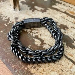 Bracelet Le Robuste Double En Acier -Mathieu Blan Chard Soldes mathieu blanchard bracelet bracelet le robuste double en acier 30756779753639