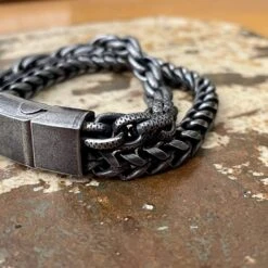 Bracelet Le Robuste Double En Acier -Mathieu Blan Chard Soldes mathieu blanchard bracelet bracelet le robuste double en acier 30756779983015