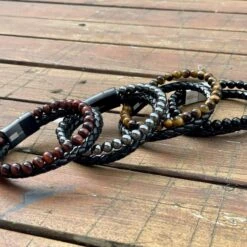 Bracelet Stone En Cuir, Acier Et Agate 6 Bracelet Stone En Cuir, Acier Et Agate -Mathieu Blan Chard Soldes mathieu blanchard bracelet bracelet stone en cuir acier et agate 36296958148856