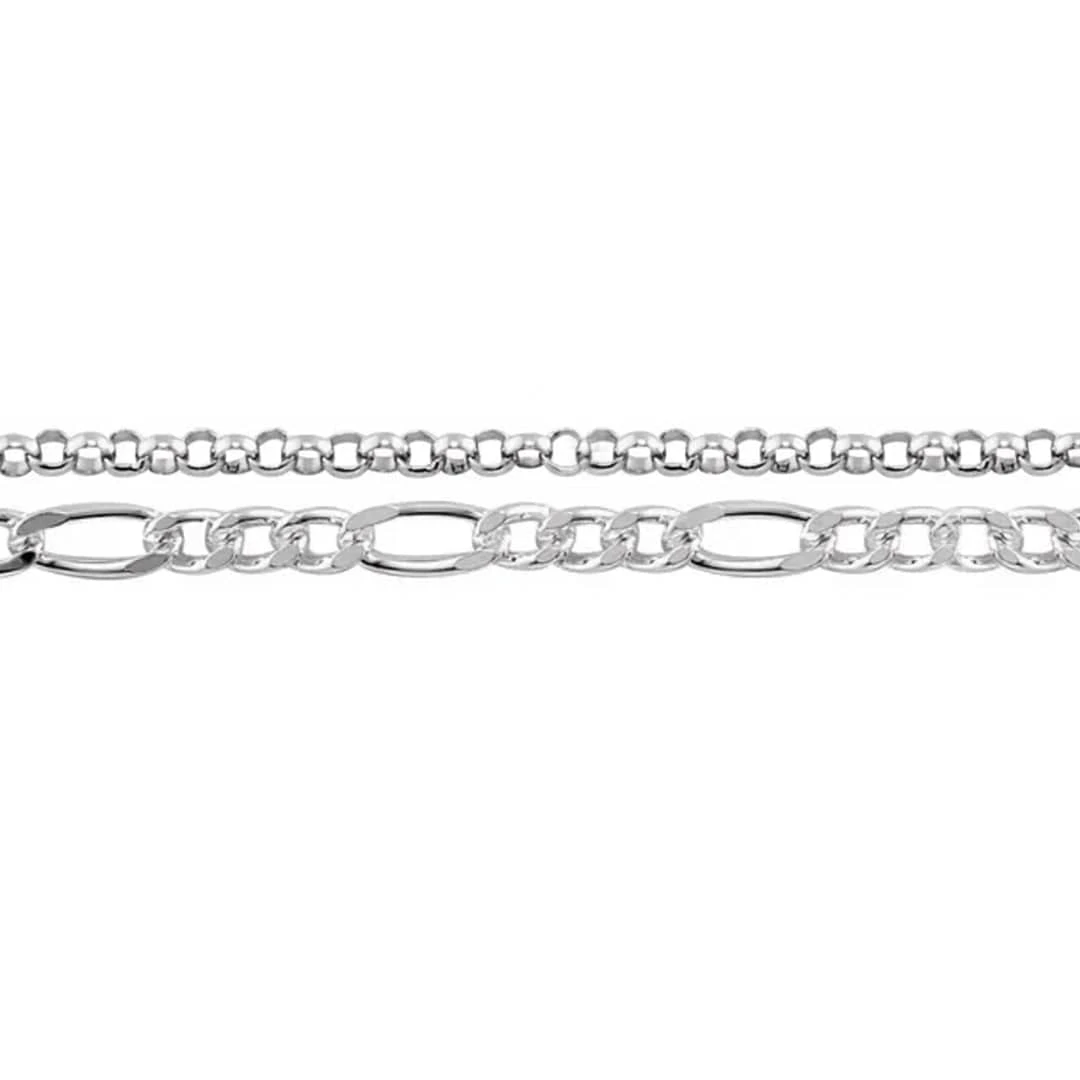 Bracelet Double figaro en argent sterling Bracelet Double Figaro En Argent Sterling -Mathieu Blan Chard Soldes mathieu blanchard bracelet de cheville double figaro en argent sterling 39125804843256