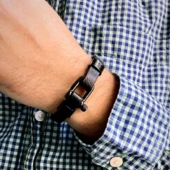 Bracelet Le Nautique En Cuir Et Acier 3 Bracelet Le Nautique En Cuir Et Acier -Mathieu Blan Chard Soldes mathieu blanchard bracelets bracelet le nautique en cuir et acier 37898638164216