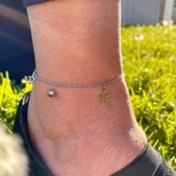 Bracelet De Cheville Étoiles En Acier -Mathieu Blan Chard Soldes mathieu blanchard bracelets de cheville bracelet de cheville etoiles en acier 37429941108984