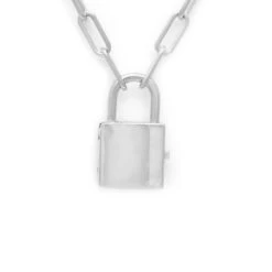 Collier Cadenas Mailles Rectangles En Argent Sterling