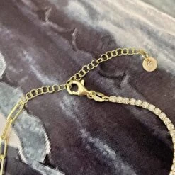 Collier Chaîne Et Tennis En Argent Sterling -Mathieu Blan Chard Soldes mathieu blanchard collier chaine et tennis cz en argent sterling 30203925627047