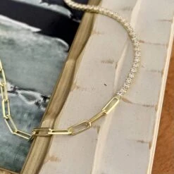 Collier Chaîne Et Tennis En Argent Sterling -Mathieu Blan Chard Soldes mathieu blanchard collier chaine et tennis cz en argent sterling 30204162474151