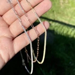 Collier Chaîne Et Tennis En Argent Sterling -Mathieu Blan Chard Soldes mathieu blanchard collier chaine et tennis cz en argent sterling 36166264291576