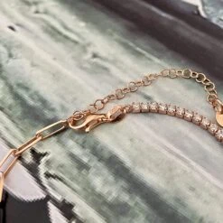 Collier Chaîne Et Tennis En Argent Sterling -Mathieu Blan Chard Soldes mathieu blanchard collier chaine et tennis cz en argent sterling 36166308430072