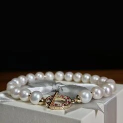 Bracelet De Perles D'eau Douce, Or 14K Serti De Tourmalines Et Diamants 4 Bracelet De Perles D'eau Douce, Or 14K Serti De Tourmalines Et Diamants -Mathieu Blan Chard Soldes mathieu blanchard colliers or 14k 7 pouces bracelet perles d eau douce en or jaune 14k serti de tourmalines et diamants 39105887666424