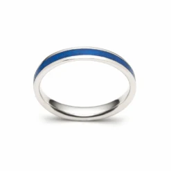 Bague Mince Manic Bleu Lapis En Argent Sterling