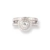 Platinum Diamond Engagement Ring & Wedding Band Set LR-6642