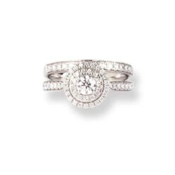 Platinum Diamond Engagement Ring & Wedding Band Set LR-6642