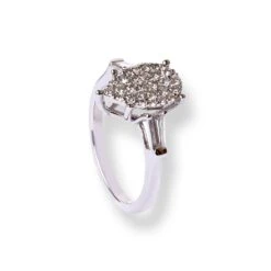 Platinum Diamond Ring In Cluster Design LR-6724 -Mathieu Blan Chard Soldes platinum diamond ring in cluster design