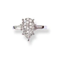 Platinum Diamond Ring In Cluster Design LR-6724