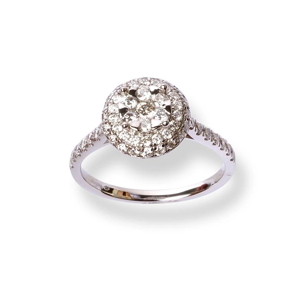 Platinum Diamond Ring with Cluster Design LR-6722 Platinum Diamond Ring With Cluster Design LR-6722 -Mathieu Blan Chard Soldes platinum diamond ring with cluster design