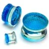 Plugs Honey Comb En Verre Bleu
