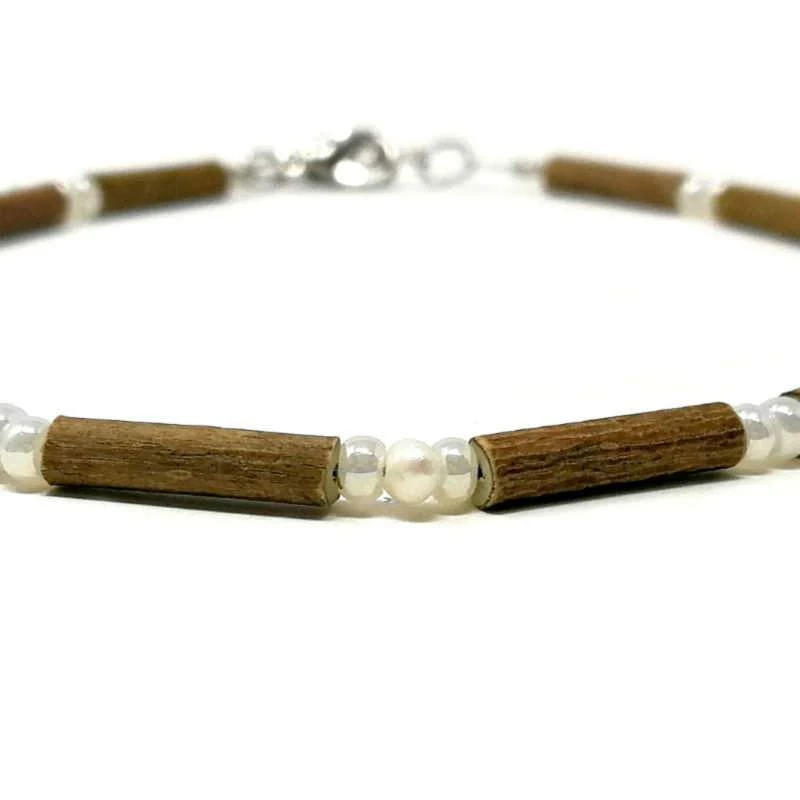 Bracelet de cheville en bois de noisetier et perles Bracelet De Cheville En Bois De Noisetier Et Perles -Mathieu Blan Chard Soldes pur noisetier pure hazelwood les bijoux taille unique 9 5 a 10 5 24 a 27 cm bracelet de cheville en bois de noisetier et perles 36174618493176