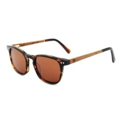 Lunette De Soleil Travel Ambre En Bois