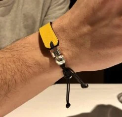 Bracelet De Cuir Véritable Et Argent Sterling