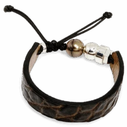 Bracelet En Cuir De Crocodile, Perle De Tahiti Et Argent Sterling -Mathieu Blan Chard Soldes romeo j bracelet en cuir de crocodile perle de tahiti et argent 20990813667495
