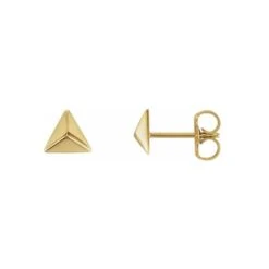 Boucles D'oreilles Pyramides En Or Jaune 10K