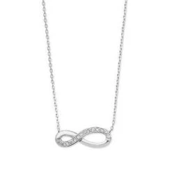 Sterling Silver Cubic Zirconia Infinity Necklace SN221A