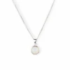 Sterling Silver Round Opal Pendant | Iridescent Gemstone Pendant