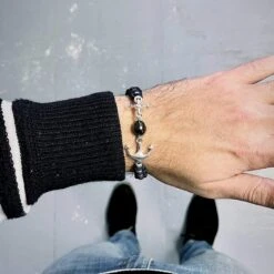 Bracelet Ancre Marine Macramé, Argent Sterling Et Perle De Tahiti -Mathieu Blan Chard Soldes tereva colas bracelet bracelet ancre marine macrame argent sterling onyx et perle de tahiti 10mm 36314544472312