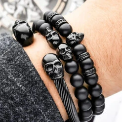 Trio De Bracelets Storm -Mathieu Blan Chard Soldes trio de bracelets storm skeletonhd trio de bracelets storm pour homme mathieu blanchard mathieu blanchard joaillerie 1170887015