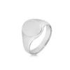 Britannia Silver Oval Signet Ring - Hallmarked Classic Design | Size P & R